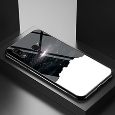 Samsung Galaxy A20e用ハイブリットバンパーケース プラスチック パターン 鏡面 カバー LS1 サムスン ブラック
