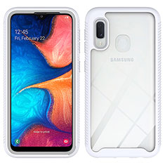 Samsung Galaxy A20e用360度 フルカバー ハイブリットバンパーケース クリア透明 プラスチック カバー ZJ1 サムスン ホワイト