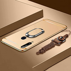 Samsung Galaxy A20s用ケース 高級感 手触り良い メタル兼プラスチック バンパー アンド指輪 A01 サムスン ゴールド