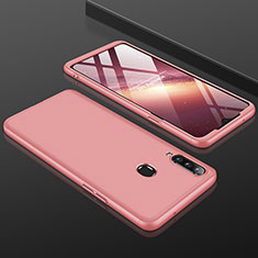 Samsung Galaxy A20s用ハードケース プラスチック 質感もマット 前面と背面 360度 フルカバー M01 サムスン ローズゴールド