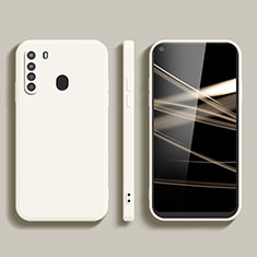 Samsung Galaxy A21用360度 フルカバー極薄ソフトケース シリコンケース 耐衝撃 全面保護 バンパー YK1 サムスン ホワイト