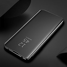 Samsung Galaxy A21 European用手帳型 レザーケース スタンド 鏡面 カバー サムスン ブラック