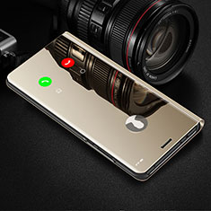 Samsung Galaxy A21 European用手帳型 レザーケース スタンド 鏡面 カバー L02 サムスン ゴールド