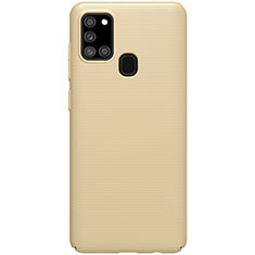 Samsung Galaxy A21s用ハードケース プラスチック 質感もマット カバー M01 サムスン ゴールド