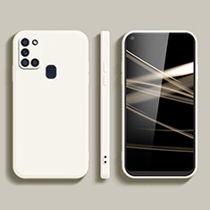 Samsung Galaxy A21s用360度 フルカバー極薄ソフトケース シリコンケース 耐衝撃 全面保護 バンパー YK2 サムスン ホワイト