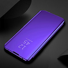 Samsung Galaxy A22 4G用手帳型 レザーケース スタンド 鏡面 カバー L01 サムスン ミッドナイトネイビー