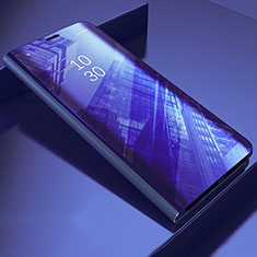 Samsung Galaxy A22 4G用手帳型 レザーケース スタンド 鏡面 カバー L04 サムスン パープル