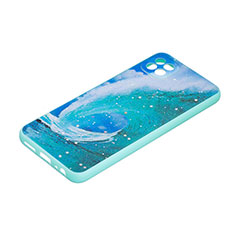 Samsung Galaxy A22 5G用シリコンケース ソフトタッチラバー バタフライ パターン カバー Y01X サムスン グリーン