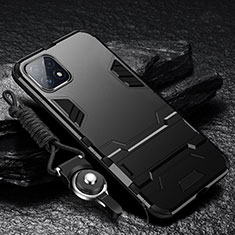 Samsung Galaxy A22 5G用ハイブリットバンパーケース スタンド プラスチック 兼シリコーン カバー サムスン ブラック