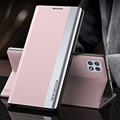 Samsung Galaxy A22 5G用手帳型 レザーケース スタンド カバー QH2 サムスン ピンク