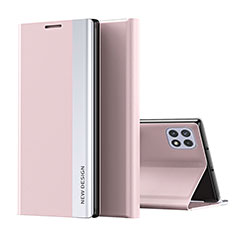 Samsung Galaxy A22 5G用手帳型 レザーケース スタンド カバー QH1 サムスン ピンク