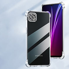 Samsung Galaxy A22 5G用極薄ソフトケース シリコンケース 耐衝撃 全面保護 クリア透明 カバー サムスン クリア