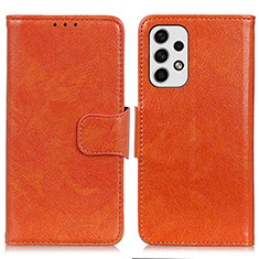 Samsung Galaxy A23 4G用手帳型 レザーケース スタンド カバー N05P サムスン オレンジ