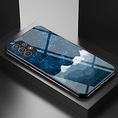 Samsung Galaxy A23 5G用ハイブリットバンパーケース プラスチック パターン 鏡面 カバー LS1 サムスン ネイビー
