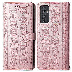 Samsung Galaxy A25 5G用手帳型 レザーケース スタンド パターン カバー S03D サムスン ピンク