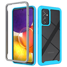 Samsung Galaxy A25 5G用360度 フルカバー ハイブリットバンパーケース クリア透明 プラスチック カバー ZJ4 サムスン ブルー