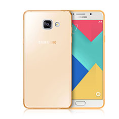 Samsung Galaxy A3 (2016) SM-A310F用極薄ソフトケース シリコンケース 耐衝撃 全面保護 クリア透明 サムスン ゴールド