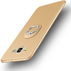 Samsung Galaxy A3 Duos SM-A300F用極薄ソフトケース シリコンケース 耐衝撃 全面保護 アンド指輪 バンパー サムスン ゴールド