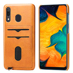 Samsung Galaxy A30用極薄ソフトケース シリコンケース 耐衝撃 全面保護 マグネット式 バンパー S05D サムスン オレンジ