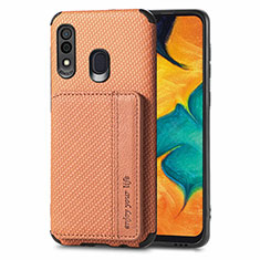 Samsung Galaxy A30用極薄ソフトケース シリコンケース 耐衝撃 全面保護 マグネット式 バンパー S01D サムスン ブラウン