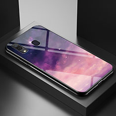 Samsung Galaxy A30用ハイブリットバンパーケース プラスチック パターン 鏡面 カバー LS1 サムスン パープル