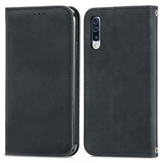 Samsung Galaxy A30S用手帳型 レザーケース スタンド カバー S04D サムスン ブラック