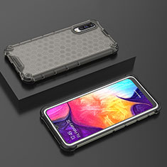 Samsung Galaxy A30S用360度 フルカバー ハイブリットバンパーケース クリア透明 プラスチック カバー AM2 サムスン ブラック
