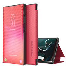 Samsung Galaxy A30S用手帳型 レザーケース スタンド カバー ZL1 サムスン レッド