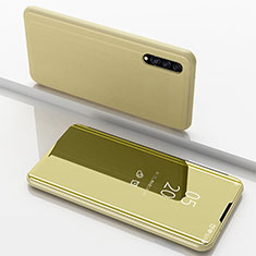 Samsung Galaxy A30S用手帳型 レザーケース スタンド 鏡面 カバー ZL1 サムスン ゴールド
