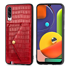 Samsung Galaxy A30S用ケース 高級感 手触り良いレザー柄 S01D サムスン レッド