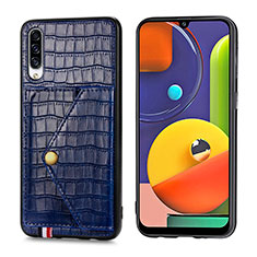 Samsung Galaxy A30S用ケース 高級感 手触り良いレザー柄 S01D サムスン ネイビー