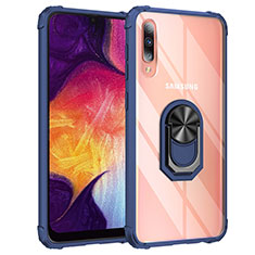 Samsung Galaxy A30S用ハイブリットバンパーケース プラスチック アンド指輪 マグネット式 MQ2 サムスン ネイビー