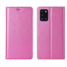 Samsung Galaxy A31用手帳型 レザーケース スタンド カバー L19 サムスン ピンク