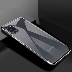 Samsung Galaxy A31用極薄ソフトケース シリコンケース 耐衝撃 全面保護 クリア透明 H01 サムスン シルバー