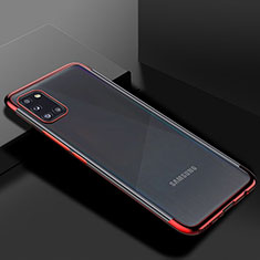 Samsung Galaxy A31用極薄ソフトケース シリコンケース 耐衝撃 全面保護 クリア透明 H01 サムスン レッド