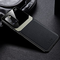Samsung Galaxy A31用シリコンケース ソフトタッチラバー レザー柄 カバー FL1 サムスン ブラック