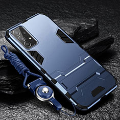 Samsung Galaxy A32 5G用ハイブリットバンパーケース スタンド プラスチック 兼シリコーン カバー R01 サムスン ネイビー