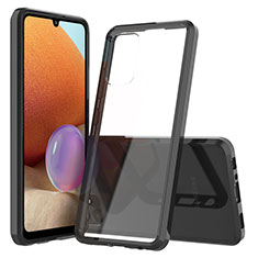 Samsung Galaxy A32 5G用360度 フルカバー ハイブリットバンパーケース クリア透明 プラスチック カバー ZJ5 サムスン ブラック