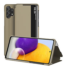 Samsung Galaxy A32 5G用手帳型 レザーケース スタンド カバー QH1 サムスン ゴールド