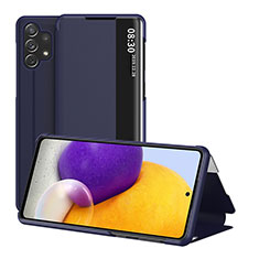 Samsung Galaxy A32 5G用手帳型 レザーケース スタンド カバー QH1 サムスン ネイビー