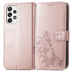Samsung Galaxy A33 5G用手帳型 レザーケース スタンド 花 カバー サムスン ピンク