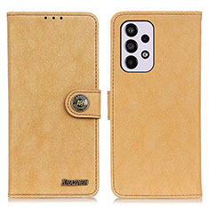 Samsung Galaxy A33 5G用手帳型 レザーケース スタンド カバー A01D サムスン ゴールド