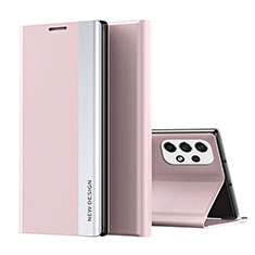 Samsung Galaxy A33 5G用手帳型 レザーケース スタンド カバー QH1 サムスン ピンク