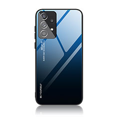 Samsung Galaxy A33 5G用ハイブリットバンパーケース プラスチック 鏡面 虹 グラデーション 勾配色 カバー JD1 サムスン ネイビー