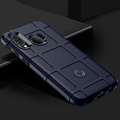 Samsung Galaxy A40用360度 フルカバー極薄ソフトケース シリコンケース 耐衝撃 全面保護 バンパー J02S サムスン ネイビー