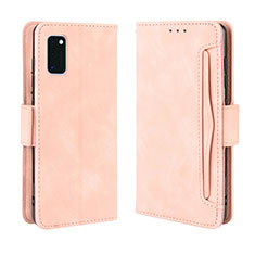 Samsung Galaxy A41用手帳型 レザーケース スタンド カバー BY3 サムスン ピンク