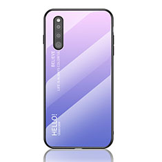Samsung Galaxy A41 SC-41A用ハイブリットバンパーケース プラスチック 鏡面 虹 グラデーション 勾配色 カバー LS1 サムスン ラベンダー