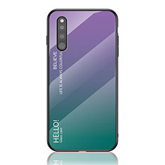 Samsung Galaxy A41 SC-41A用ハイブリットバンパーケース プラスチック 鏡面 虹 グラデーション 勾配色 カバー LS1 サムスン マルチカラー