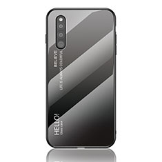 Samsung Galaxy A41 SC-41A用ハイブリットバンパーケース プラスチック 鏡面 虹 グラデーション 勾配色 カバー LS1 サムスン ダークグレー