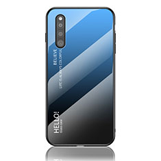 Samsung Galaxy A41 SC-41A用ハイブリットバンパーケース プラスチック 鏡面 虹 グラデーション 勾配色 カバー LS1 サムスン ネイビー